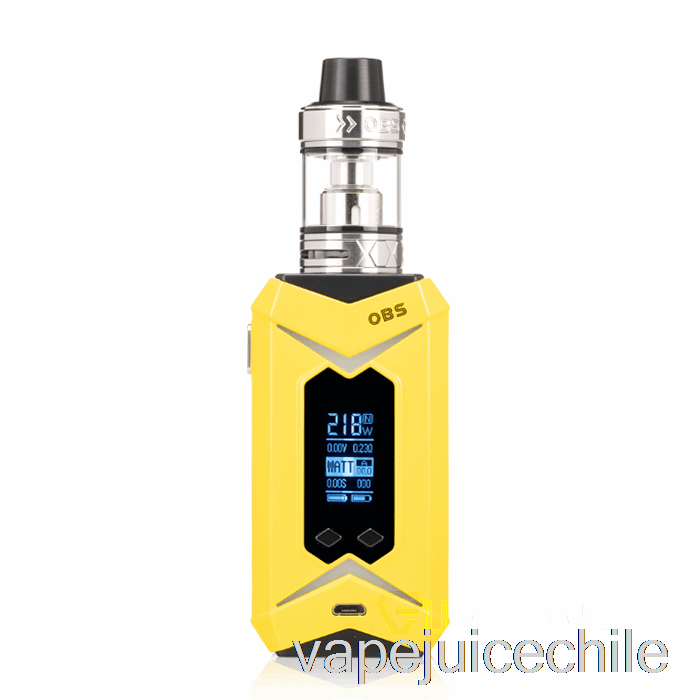 Vape Vhile Obs Bat 218w Y Kit De Inicio Damo Mod Amarillo / Tanque Plateado